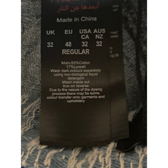 NWT boohooMAN Men's Relaxed Fit Fabric Interest Jeans Light Blue 32R Inseam 31 - Picture 6 of 7